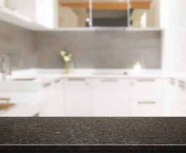 Masa üstü ve arka plan bulanıklık mutfak Oda