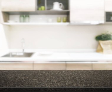 Masa üstü ve arka plan bulanıklık mutfak Oda