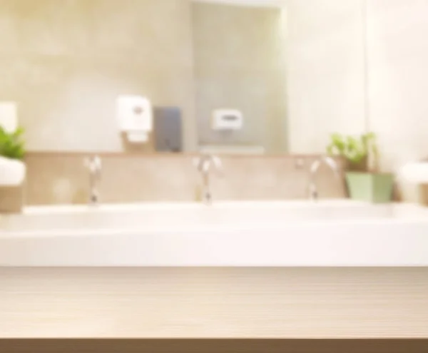 Table Top Blur Bathroom Background — Stock Photo, Image