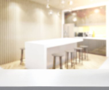 Masa üstü ve arka plan bulanıklık mutfak Oda