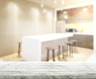 Masa üstü ve arka plan bulanıklık mutfak Oda