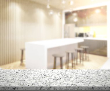 Masa üstü ve arka plan bulanıklık mutfak Oda