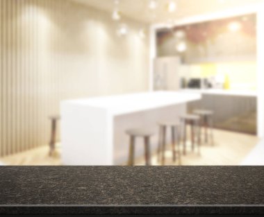 Masa üstü ve arka plan bulanıklık mutfak Oda