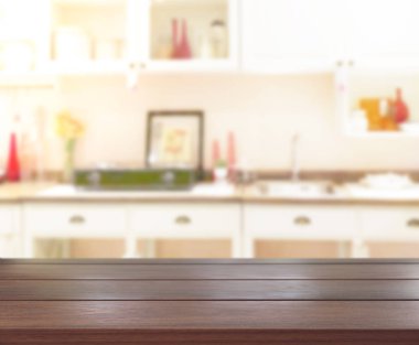 Masa üstü ve arka plan bulanıklık mutfak Oda