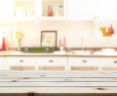 Masa üstü ve arka plan bulanıklık mutfak Oda