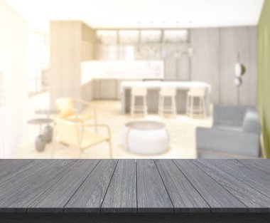 Arka planın Masa Üstü ve Bulanık Oturma Odası