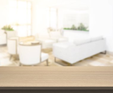 Arka planın Masa Üstü ve Bulanık Oturma Odası