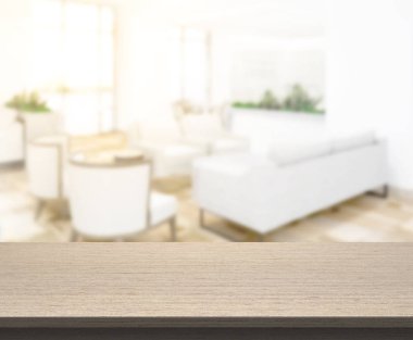 Arka planın Masa Üstü ve Bulanık Oturma Odası