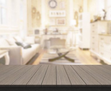 Arka planın Masa Üstü ve Bulanık Oturma Odası