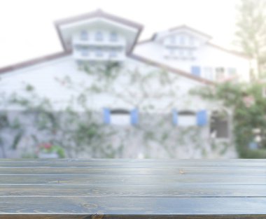 Top masa ve bina, arka plan bulanıklık