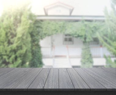 Top masa ve bina, arka plan bulanıklık