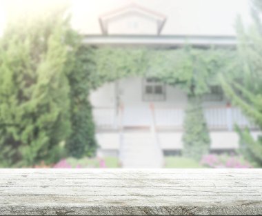 Top masa ve bina, arka plan bulanıklık