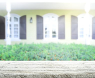 Top masa ve bina, arka plan bulanıklık