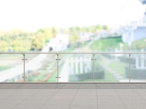 Balkon und Terrasse mit verschwommenem Außenhintergrund — Stockfoto