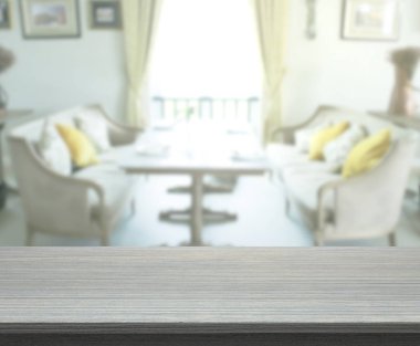 Top masa ve yemek odası arka plan bulanıklık