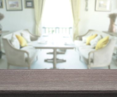 Top masa ve yemek odası arka plan bulanıklık