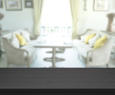 Top masa ve yemek odası arka plan bulanıklık