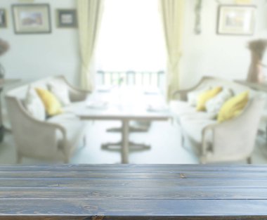 Top masa ve yemek odası arka plan bulanıklık