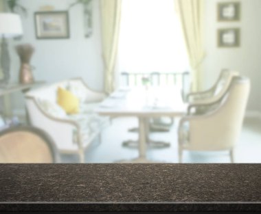 Top masa ve yemek odası arka plan bulanıklık