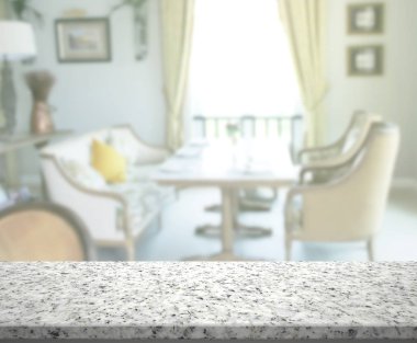 Top masa ve yemek odası arka plan bulanıklık