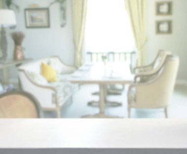 Top masa ve yemek odası arka plan bulanıklık