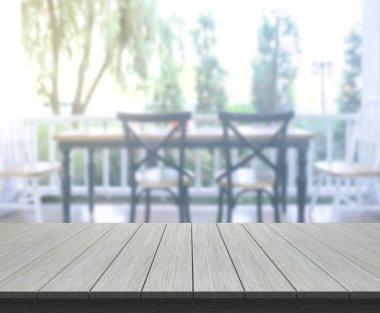 Top masa ve yemek odası arka plan bulanıklık