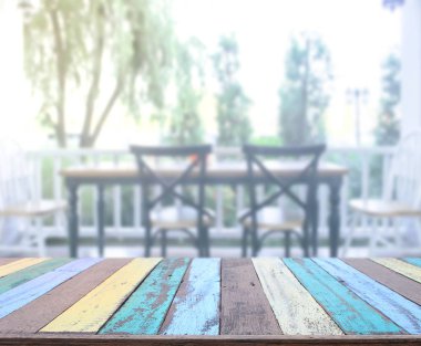 Top masa ve yemek odası arka plan bulanıklık