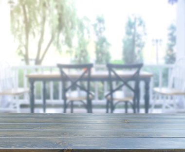 Top masa ve yemek odası arka plan bulanıklık