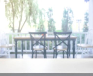 Top masa ve yemek odası arka plan bulanıklık