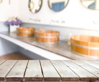 Masa üstü ve arka plan bulanıklık banyo