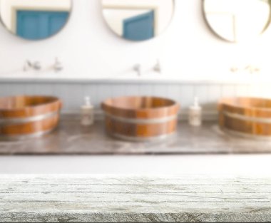 Masa üstü ve arka plan bulanıklık banyo