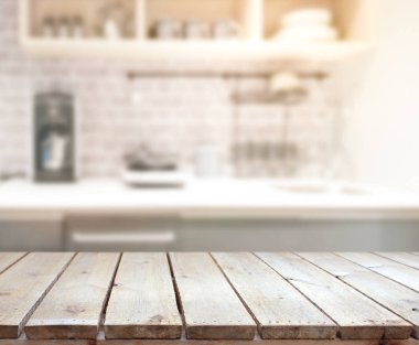 Masa üstü ve arka plan bulanıklık mutfak Oda