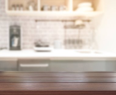 Masa üstü ve arka plan bulanıklık mutfak Oda