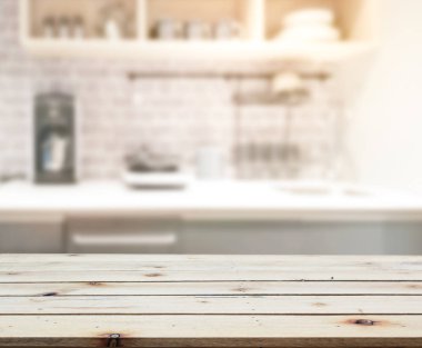 Masa üstü ve arka plan bulanıklık mutfak Oda