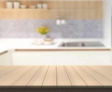 Masa üstü ve arka plan bulanıklık mutfak Oda