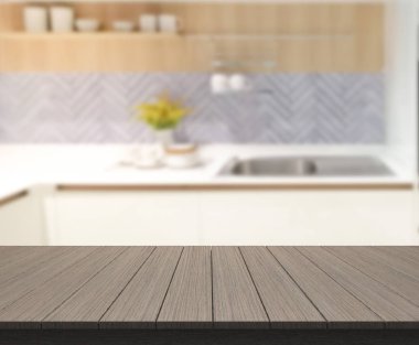 Masa üstü ve arka plan bulanıklık mutfak Oda