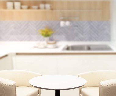 Masa üstü ve arka plan bulanıklık mutfak Oda