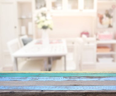 Top masa ve yemek odası arka plan bulanıklık
