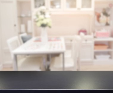Top masa ve yemek odası arka plan bulanıklık