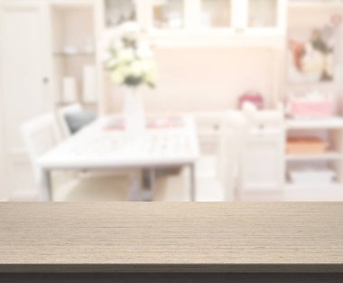 Top masa ve yemek odası arka plan bulanıklık
