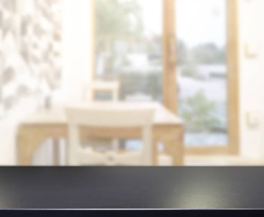 Top masa ve yemek odası arka plan bulanıklık