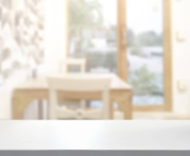 Top masa ve yemek odası arka plan bulanıklık