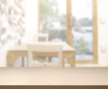 Top masa ve yemek odası arka plan bulanıklık