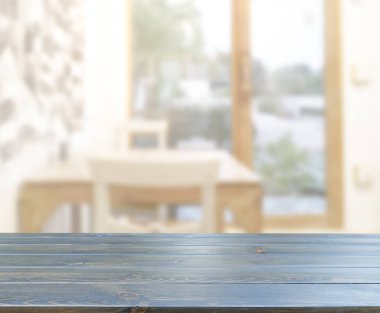 Top masa ve yemek odası arka plan bulanıklık