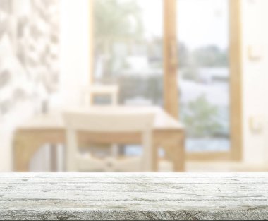 Top masa ve yemek odası arka plan bulanıklık