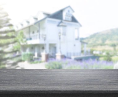 Top masa ve bina, arka plan bulanıklık