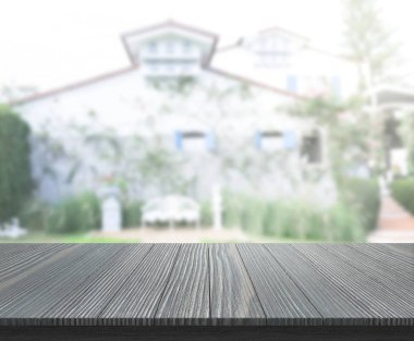 Top masa ve bina, arka plan bulanıklık