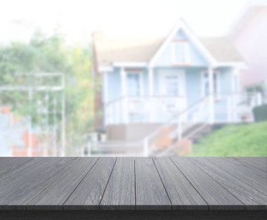 Top masa ve bina, arka plan bulanıklık