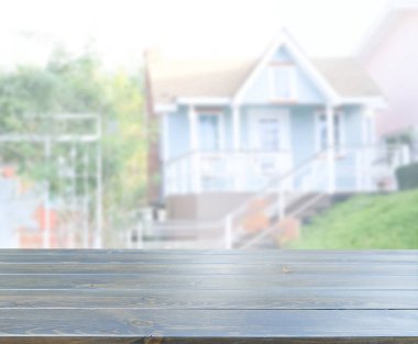 Top masa ve bina, arka plan bulanıklık