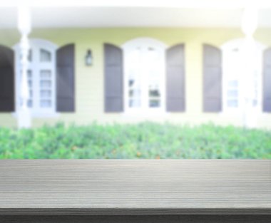 Top masa ve bina, arka plan bulanıklık